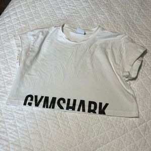 gymshark white crop top size small